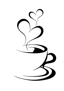 Coffee Cup with Heart Steam