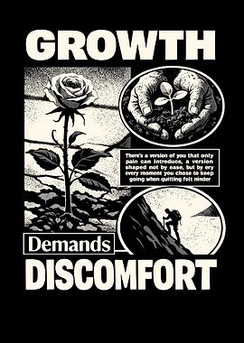 Growth Demands Discomfort Inspirational Art