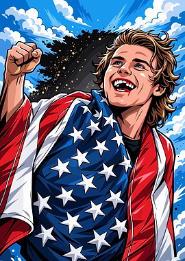 Jack Hughes American Flag