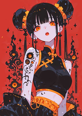 Anime Girl in Traditional Chinese Outfit