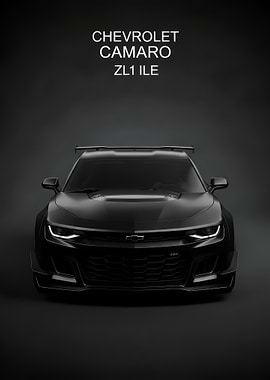 black Chevrolet Camaro ZL1 1LE poster