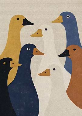 Group of Stylized Geese