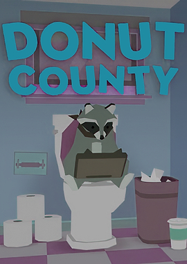 Donut County Raccoon on Toilet