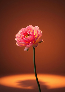 Pink Peony Flower with Spotlight
