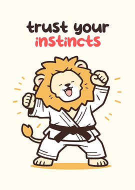 Karate Lion with Inspirational Text