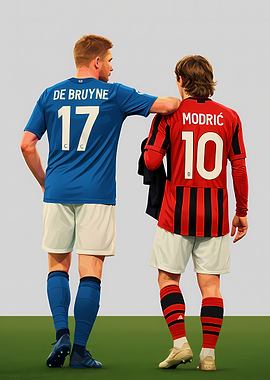 Football players De Bruyne and Modric