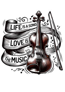 Violin with Inspirational Text