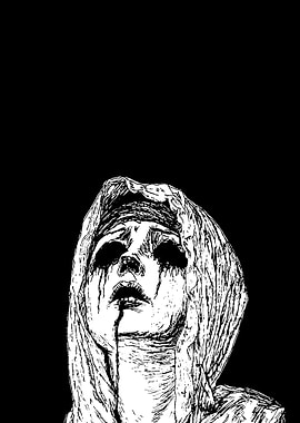 Gothic Portrait of a Crying Figure