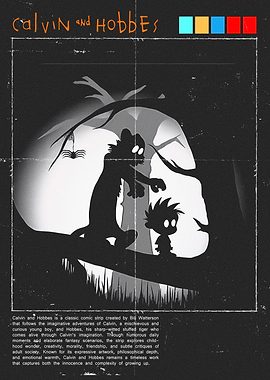 Calvin and Hobbes Silhouette Poster