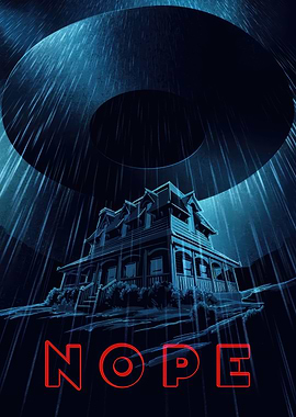 Nope Movie Poster with House and UFO