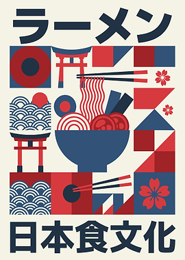 Modern Japanese Ramen and Culture Art