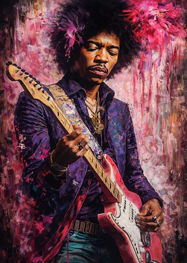 Jimi Hendrix Playing Guitar