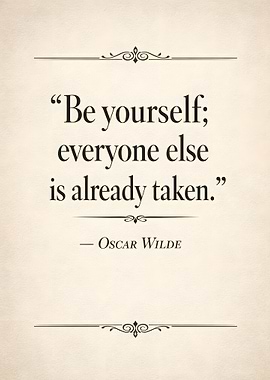 Oscar Wilde quote on parchment