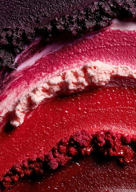 Abstract Layers of Red and Purple Food