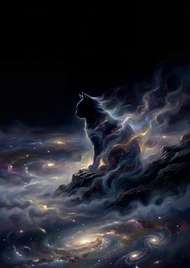 Cosmic Cat Silhouette