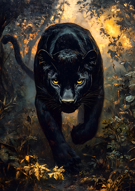 Black Panther in a Forest