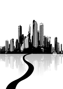 Black And White Cityscape