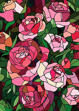 Stained Glass Roses