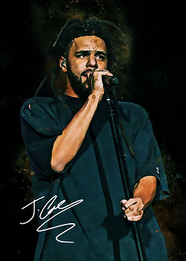 J. Cole Performing with Microphone