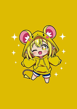 Chibi Character in Mouse Hoodie