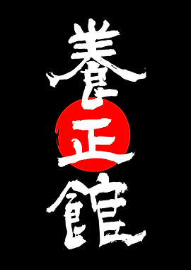 Japanese Calligraphy with Red Sun