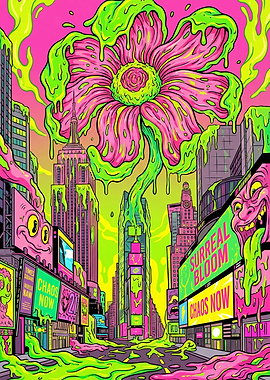 Surreal Bloom in Times Square