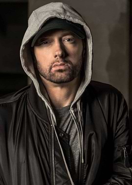 Eminem in a Hoodie and Bomber Jacket