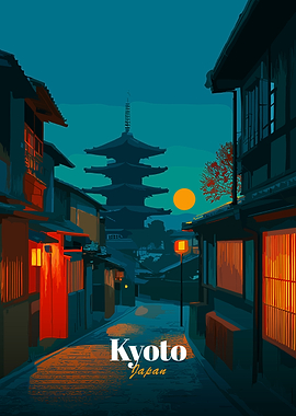 Kyoto Japan Pagoda at Dusk