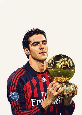 Kaka holding the Ballon d'Or