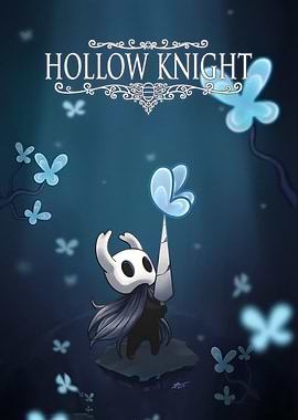 Hollow Knight Character with Butterflies