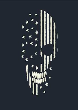 American Flag Skull Graphic