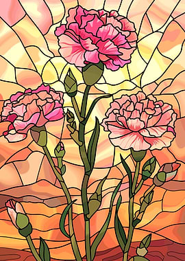 Stained Glass Carnations