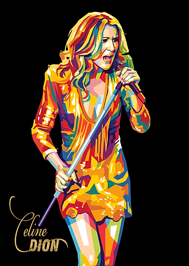 Celine Dion Pop Art Portrait