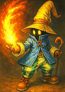Vivi casting a fire spell
