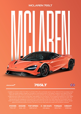 McLaren 765LT Car Poster