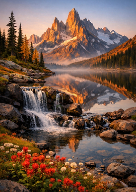 Majestic Mountain Lake Sunrise