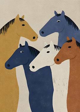 Group of Stylized Horses
