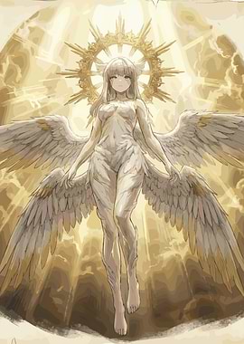 Angelic Being with Wings and Halo