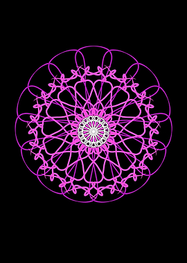 Pink and White Mandala Design
