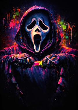 Ghostface with Neon Splatter