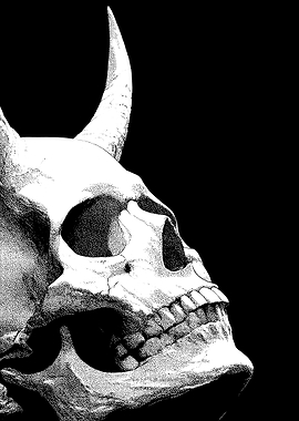 Demonic Skull with Horns
