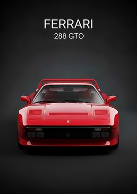 red old Ferrari 288 GTO Front View