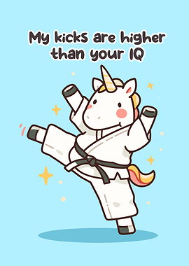 Karate Unicorn with Funny Quote