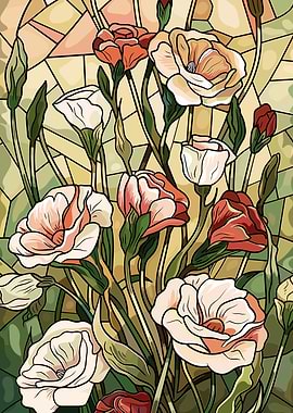 Stained Glass Floral Arrangement