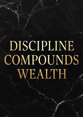 Discipline Compounds Wealth Text Art