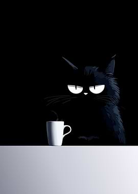 Grumpy Cat with Coffee