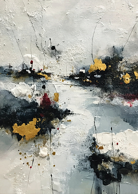 Abstract Textured Landscape Painting