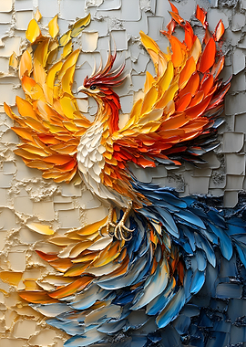 Textured Phoenix Painting