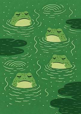 Four Frogs in a Pond
