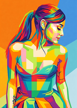 Colorful Pop Art Portrait of a Woman